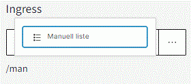 Teksten "/man" gir et popup-vindu der du kan velge blokken Manuell liste
