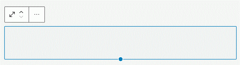 Redigeringsbildet for Spacer er en blå firkant med en liten blokkmeny.