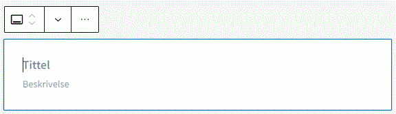 Redigeringsbildet for Medium kort forteller at du kan legge til tittel og beskrivelse