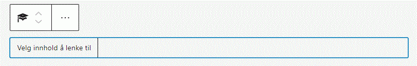 Todelt boks der det til venstre står "Velg innhold å lenke til"