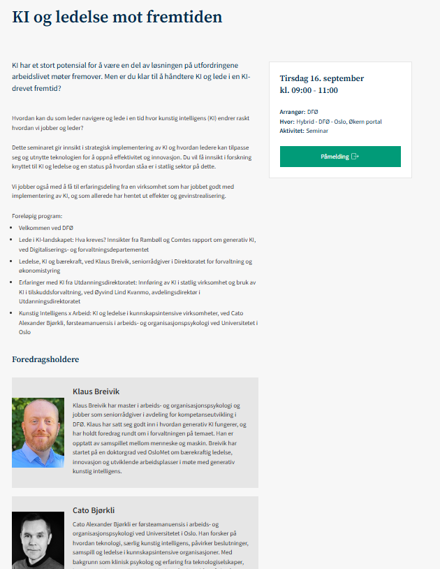 beskrivelse av et arrangement